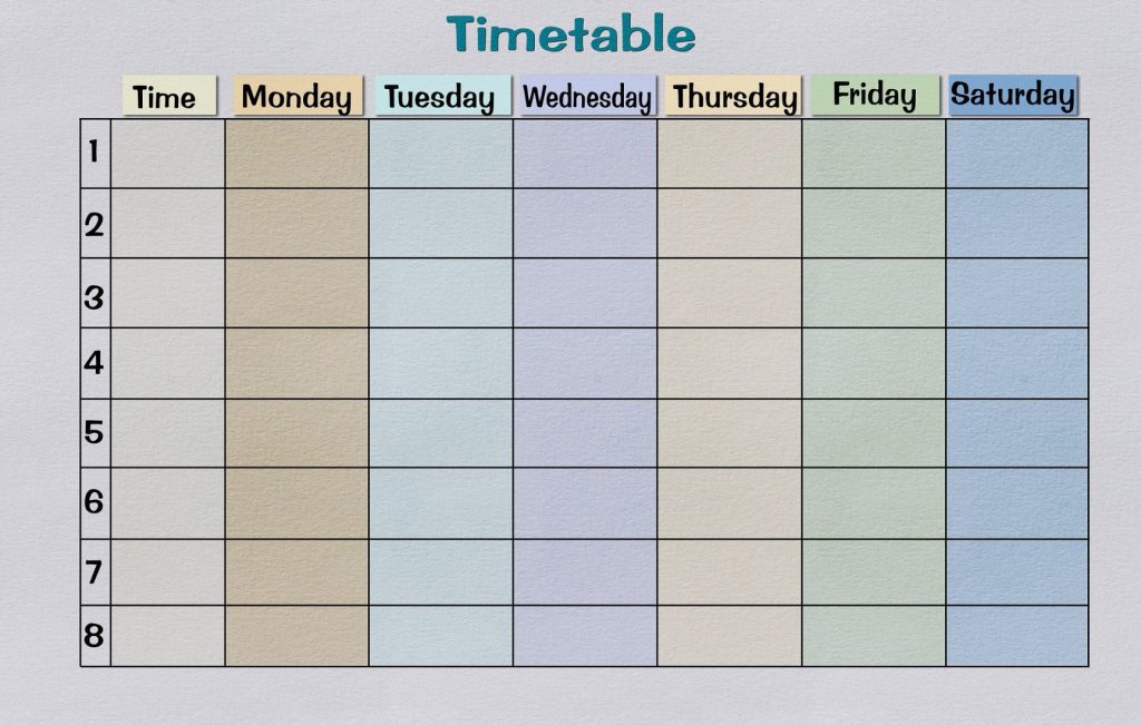 students Time table