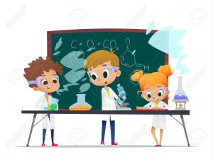 112375628 Funny Little Girl Doing Experiments In The Laboratory Explosion In The Laboratory Science And Educat