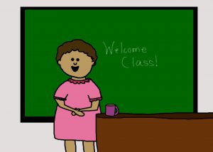 Woman primary Teacher Cartoon