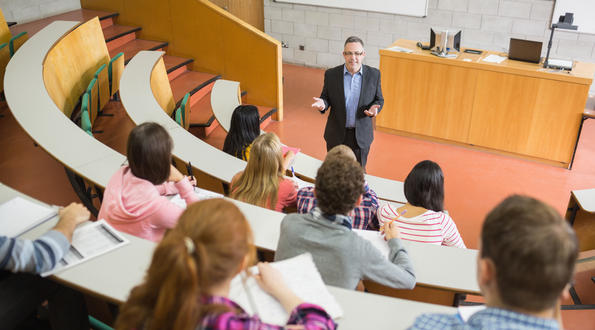 lecturer career skills Elegant Teacher With Students At The Lecture Hall