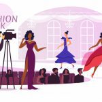 Fashion Week Show Flat Illustration designer designing