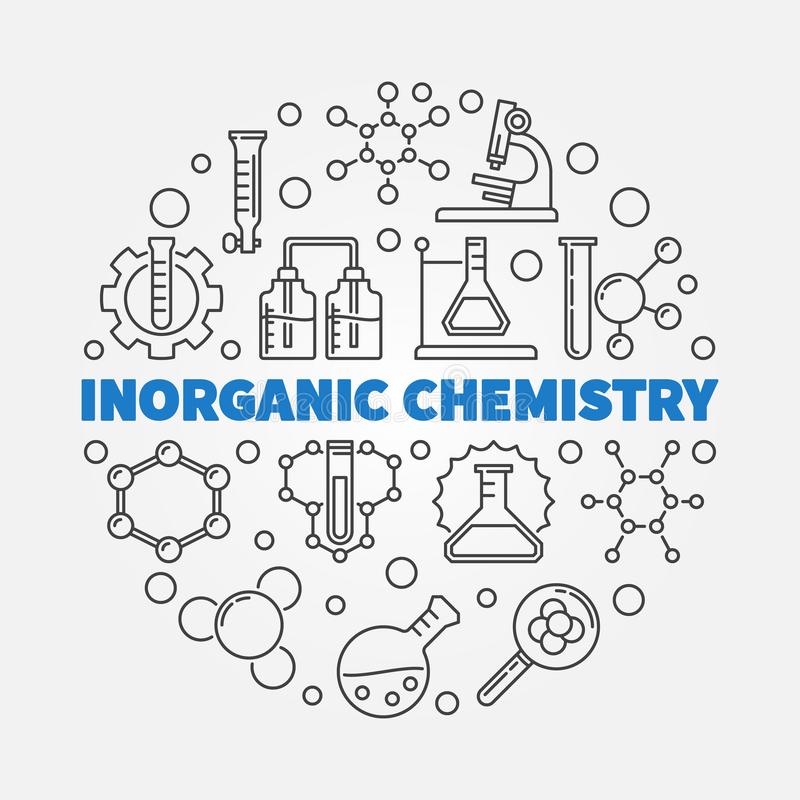 Inorganic Chemistry Vector Round Illustration Thin Line Style Concept 138036631