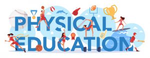 Physical Education Lesson School Class Typographic Header Concept Students Doing Excercise Gym With Sport Equipment 277904 6347