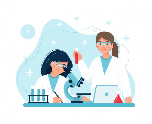Scientist Work Characters Conducting Experiments Lab 113065 665 Scientist Work Characters Conducting Experiments Lab 113065 665