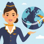 Stewardess Woman Uniform With Earth Airplane 1270 458