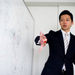 A Businessman Presenting With A Whiteboard At The Office