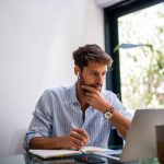 Young Elegant Man Working From Home.