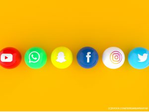 Social Media Services Icons On Orange Background Picture Id1162295673