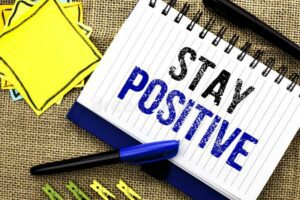 Conceptual Hand Writing Showing Stay Positive Business Photo Showcasing Be Optimistic Motivated Good Attitude Inspired Hopeful 114176560