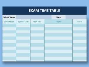 Exam Time Table