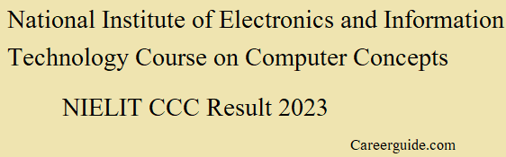Nielit Ccc Result 2023