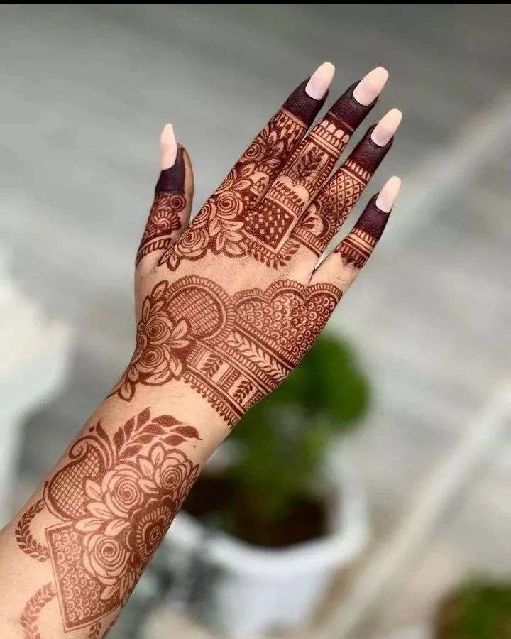14. Half Hand Mehndi Design Simple