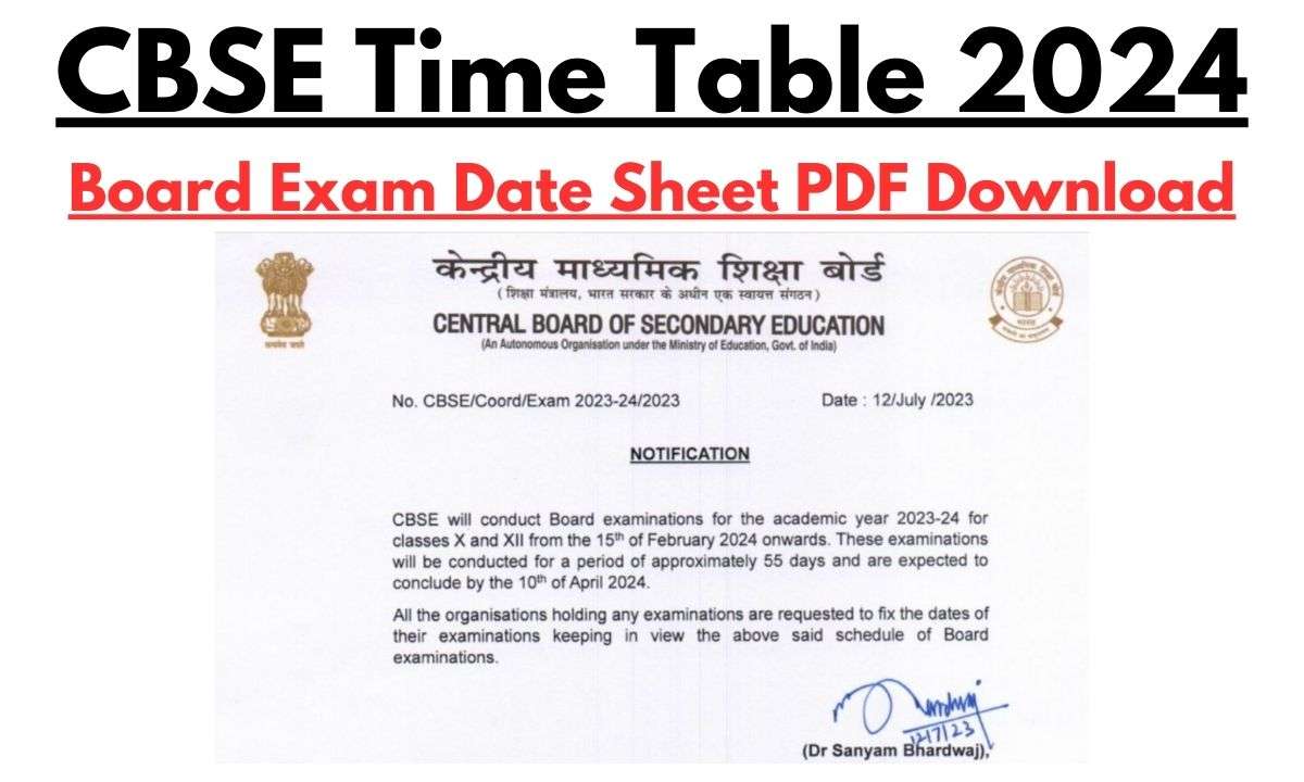 Cbse Time Table 2024 CareerGuide