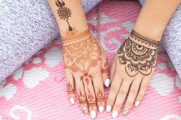 Textured Drawing Of A Mehendi On The Hand