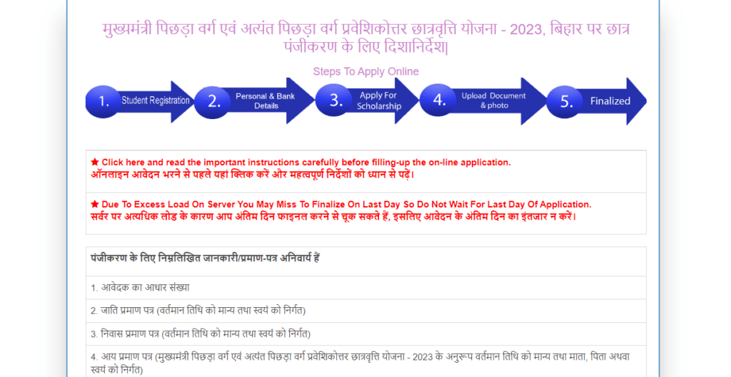 Bihar Scholarship Portal 2023-24