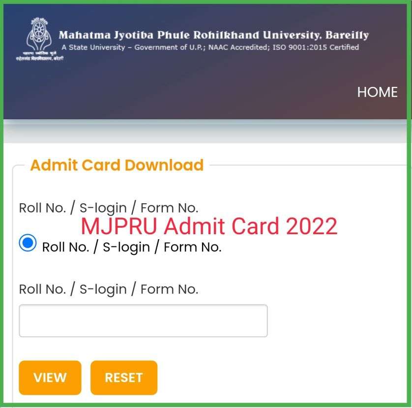 Mjpru Admit Card 2022 Download Link