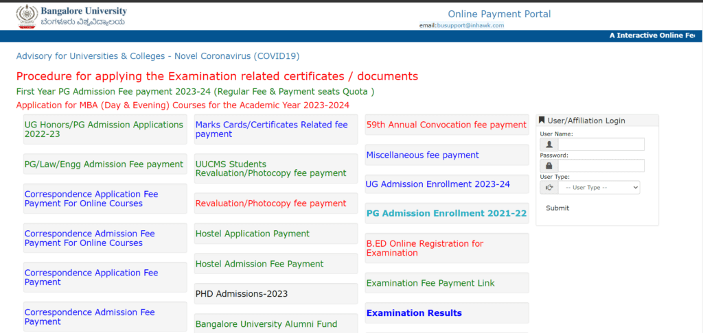 Bangalore University Results