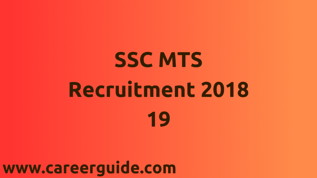 SSC MTS Recruitment 2018 19