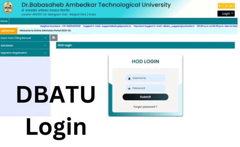 Dbatu Login