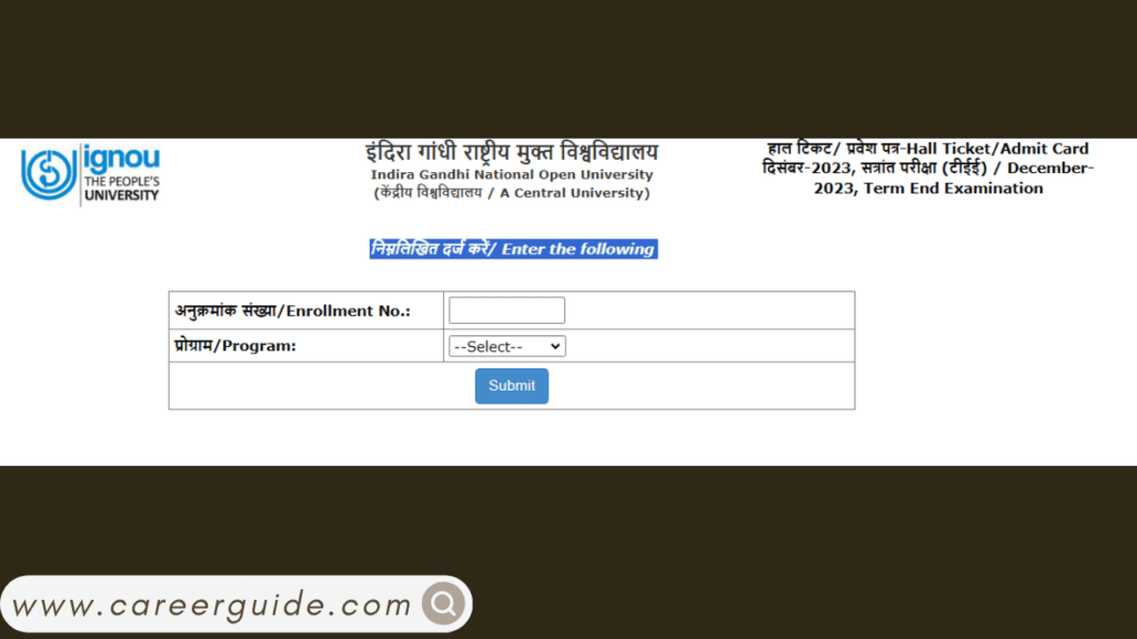 ignou admit card