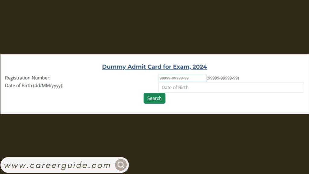 dummy admit card 10th 2024