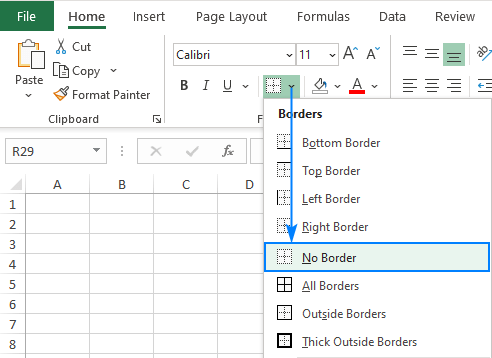 How Can You Remove Borders Applied In Cells