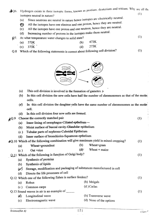 Sample Paper Class 9 Science 2