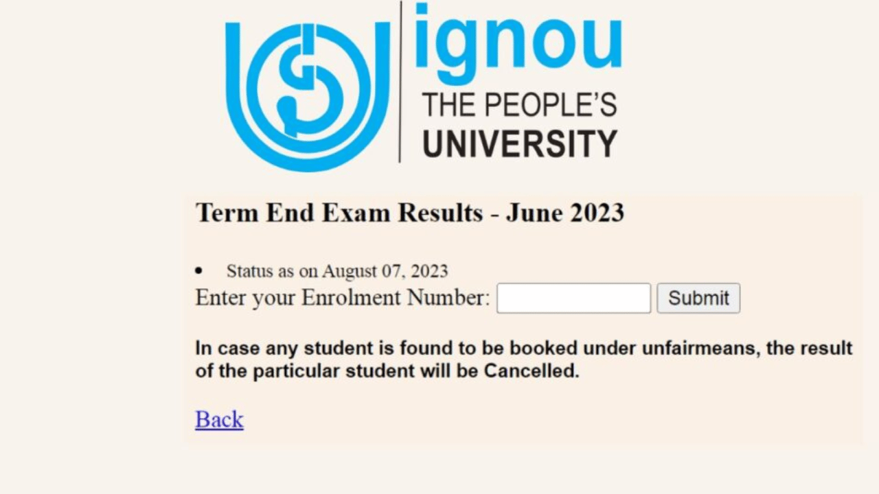 IGNOU TEE June 2023 Result​